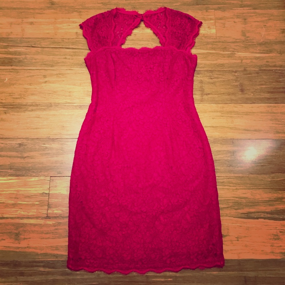 Red Sheath Lace Dress